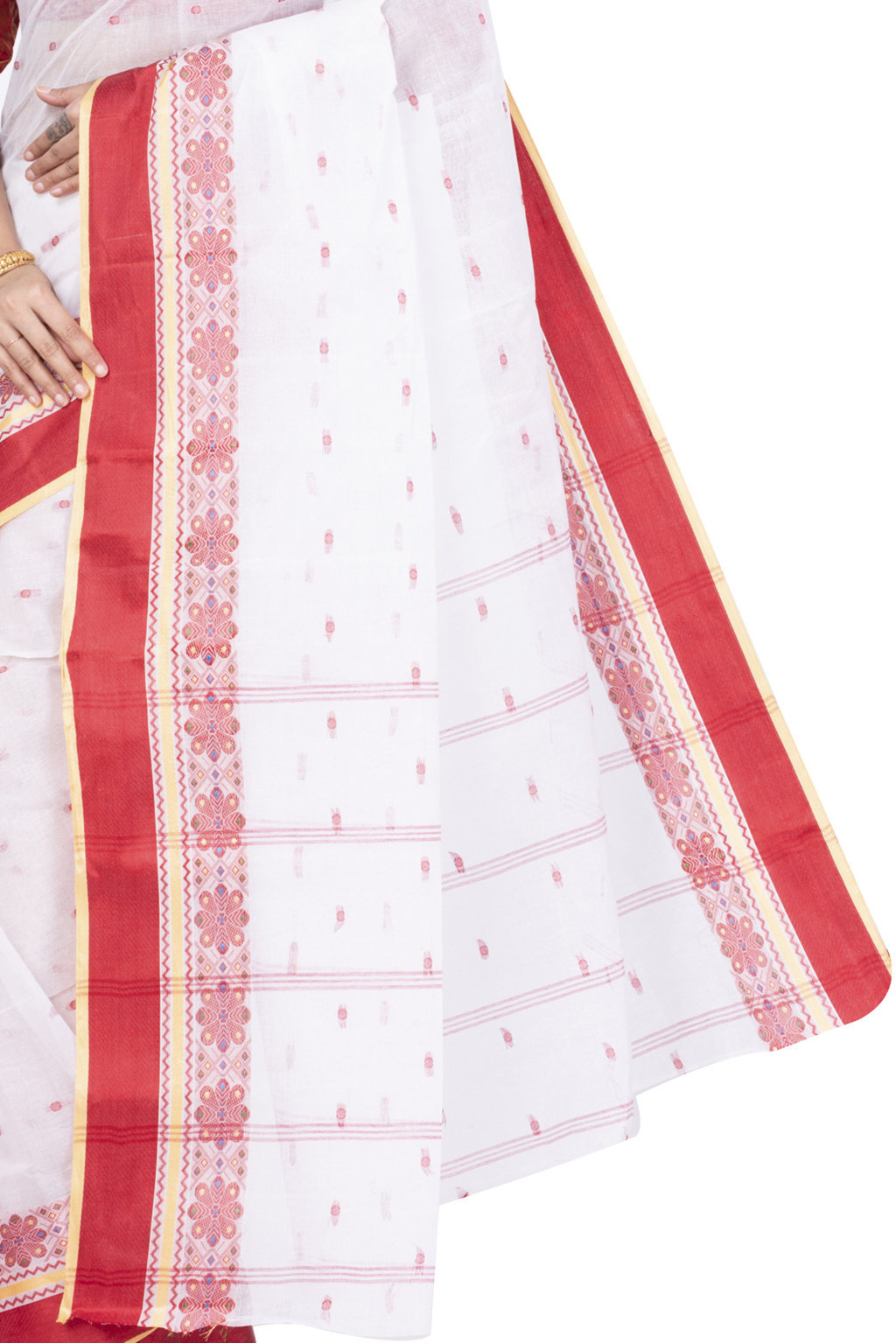 Red Pure Cotton VelvetPar_tant Tant Saree (699)